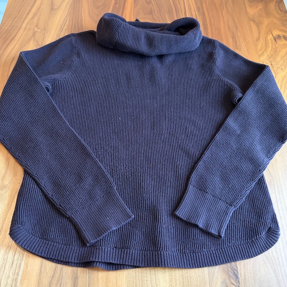 Lauren Ralph Lauren Brown Waffle Knit Cowl Neck Cozy Luxe Sweater L - Picture 7 of 7